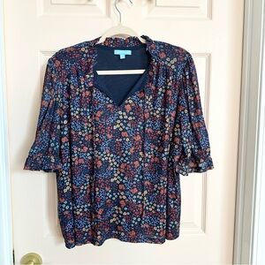 Blue floral Draper James top